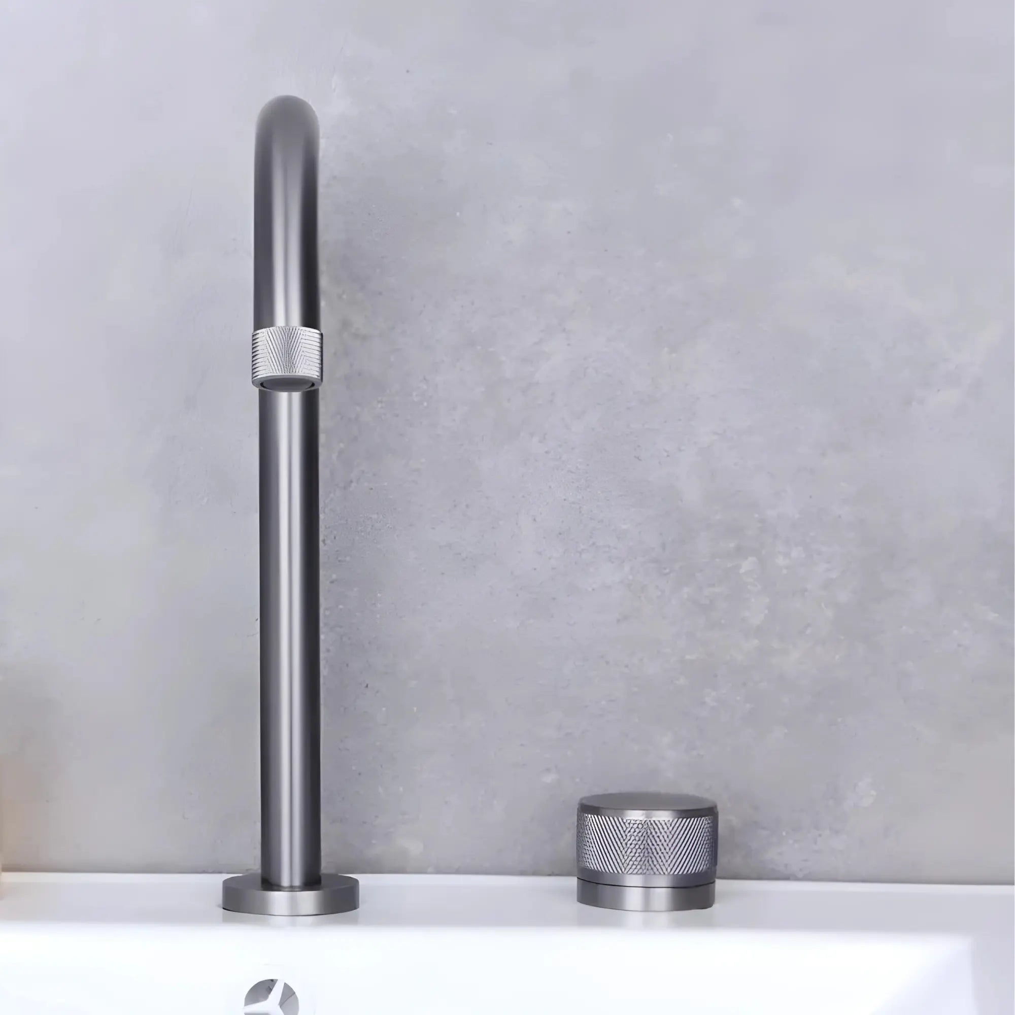 Mitigeur salle de bain moleté