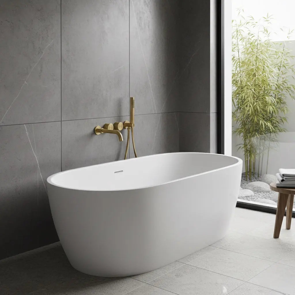 Mitigeur baignoire à encastrer avec douchette Or brossé