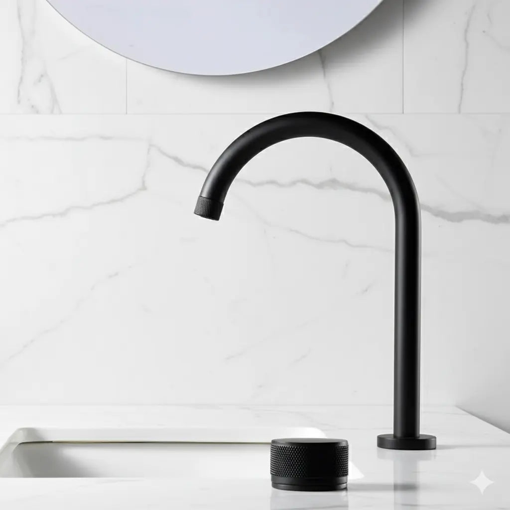 Mitigeur salle de bain moleté