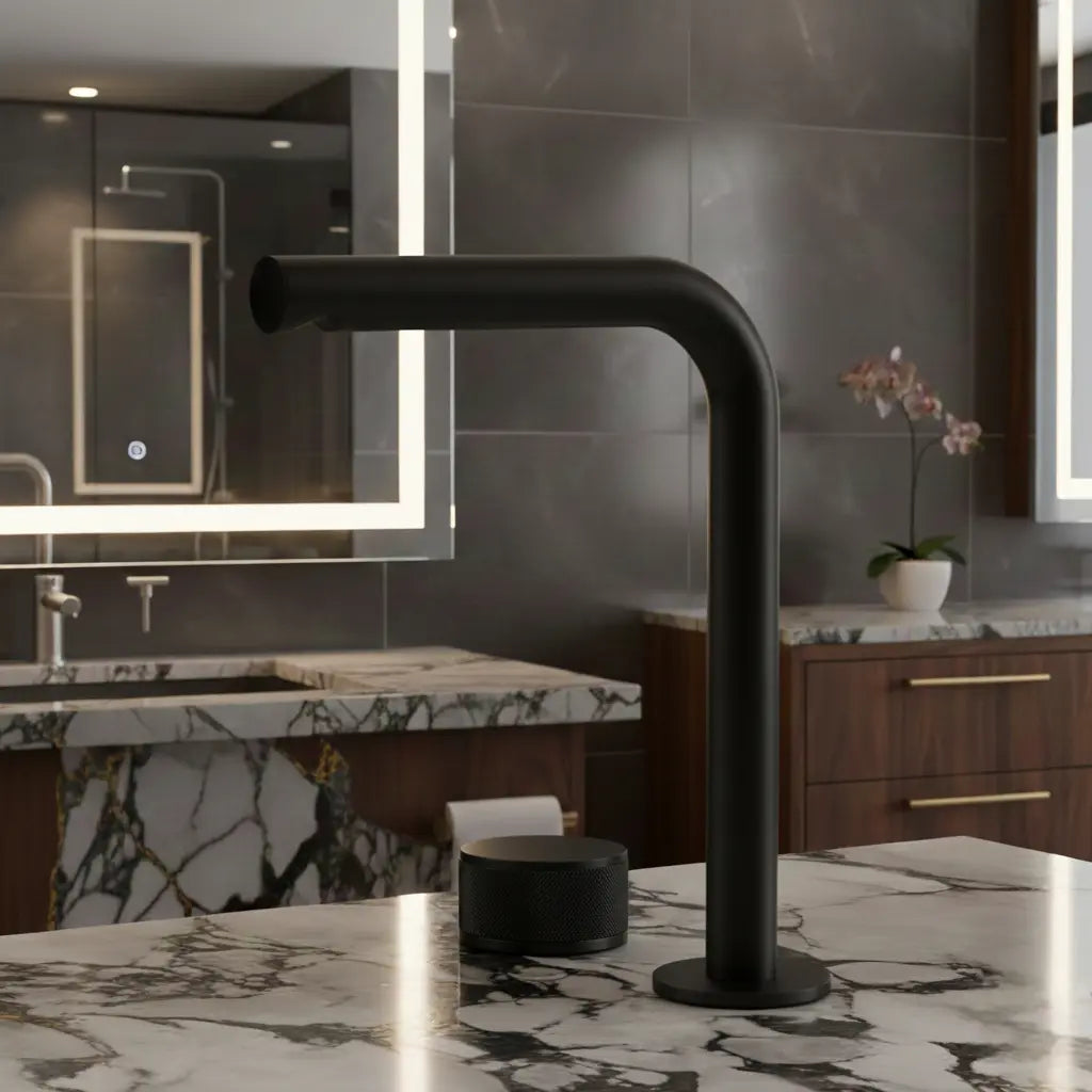 Robinet sur plan haut noir