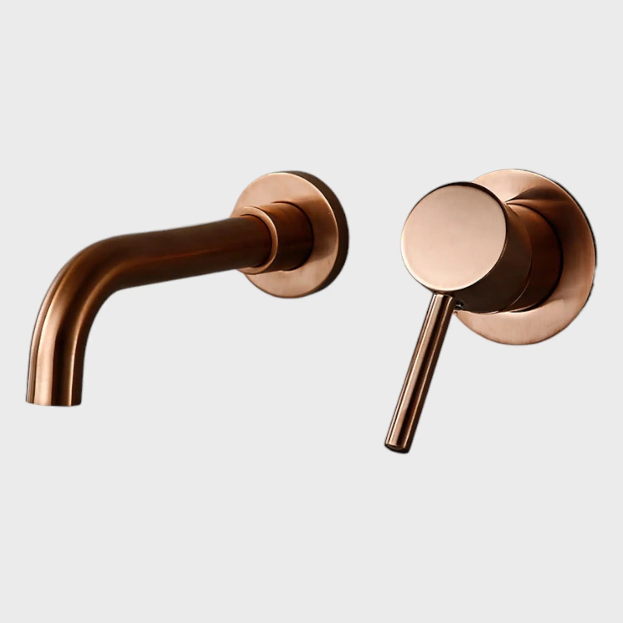 Mitigeur de lavabo pour montage encastré mural or rose - Helea Afinaure