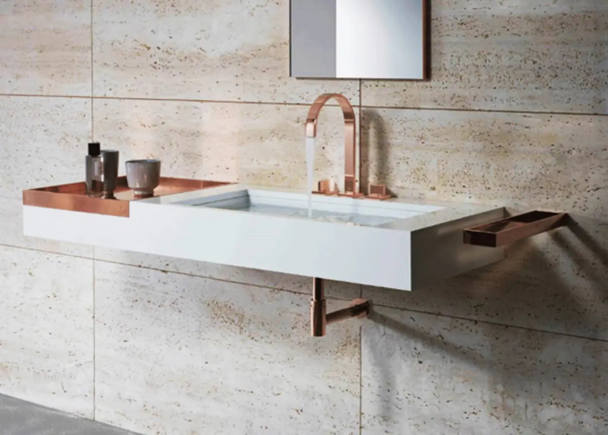 Siphon finition or rose brossé