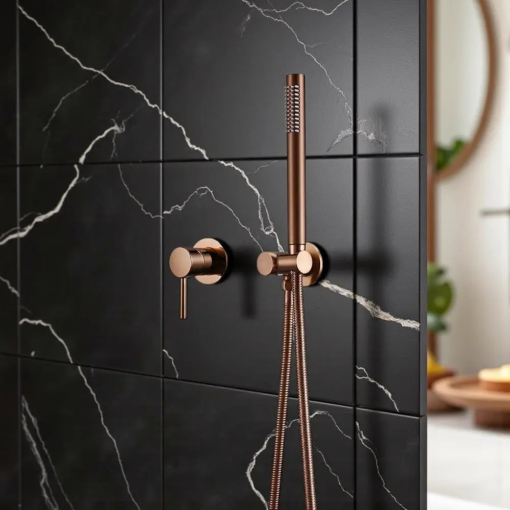 Mitigeur de douche thermostatique or rose - Biblos Afinaure